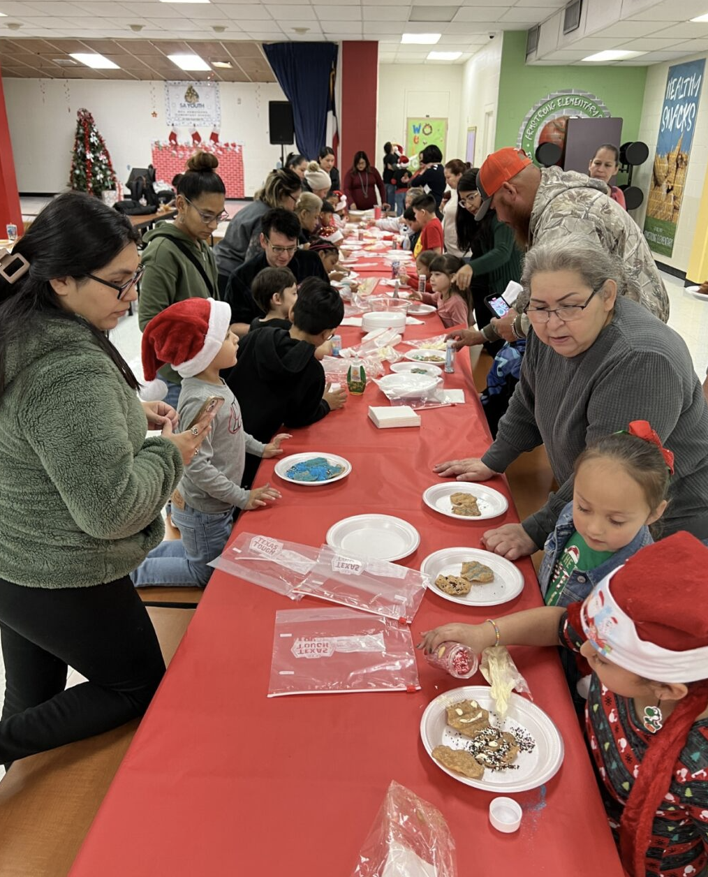 kids at food gathering